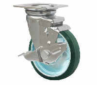Bánh xe L di động nhựa PU có khóa